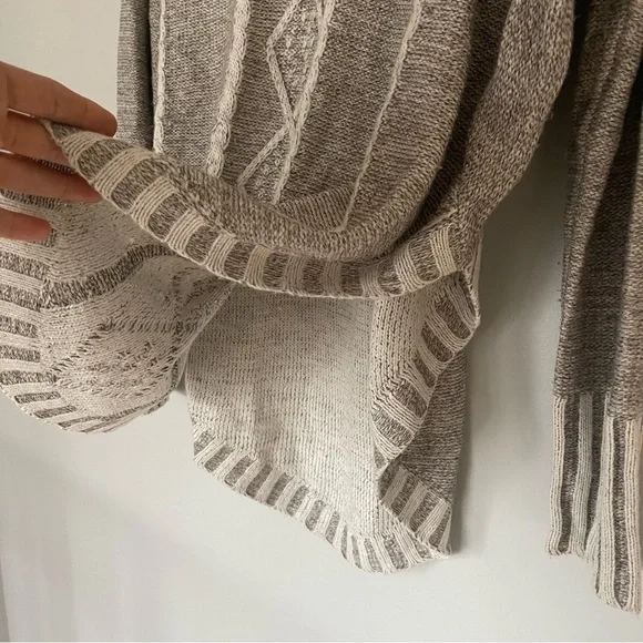 Maddison Boho Oversized Chunky Knit Turtleneck Sweater Cozychic Poncho - Picture 6 of 14